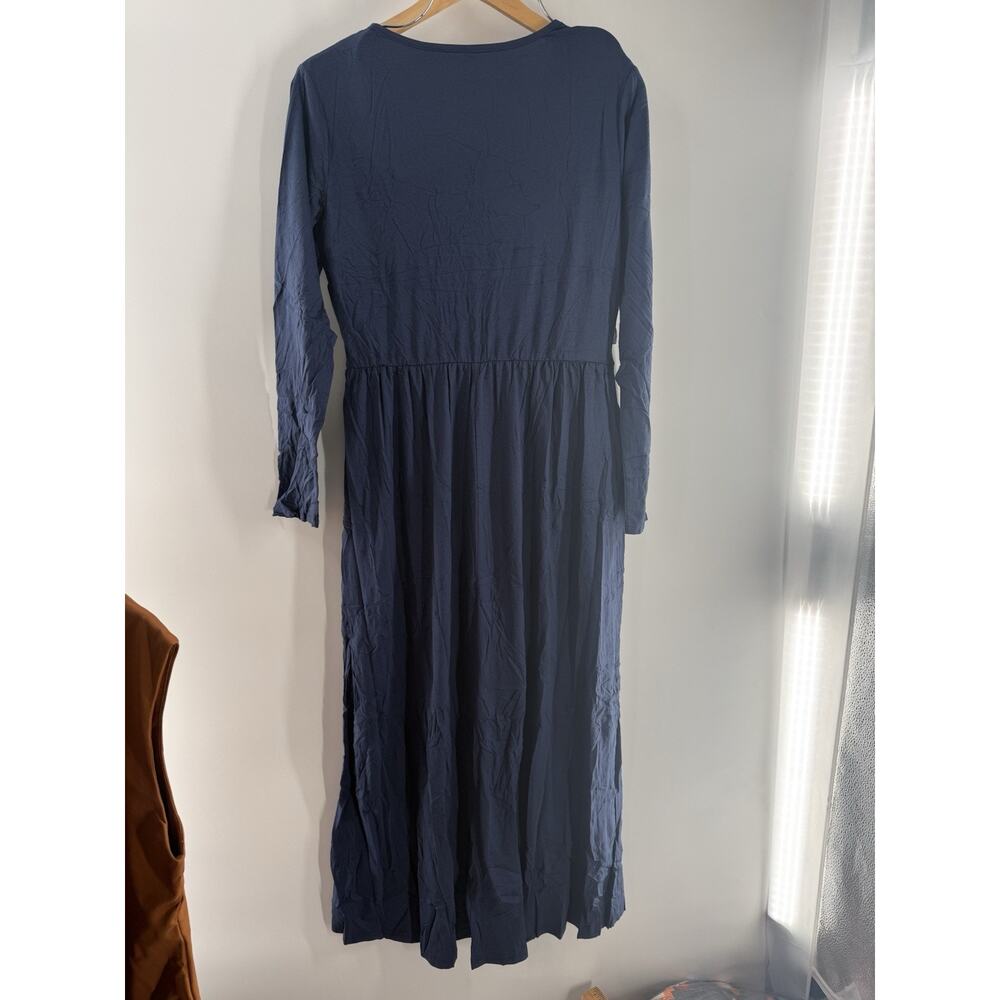 Ouges Women's Navyblue Long Sleeve V-Neck Wrap Wa… - image 5